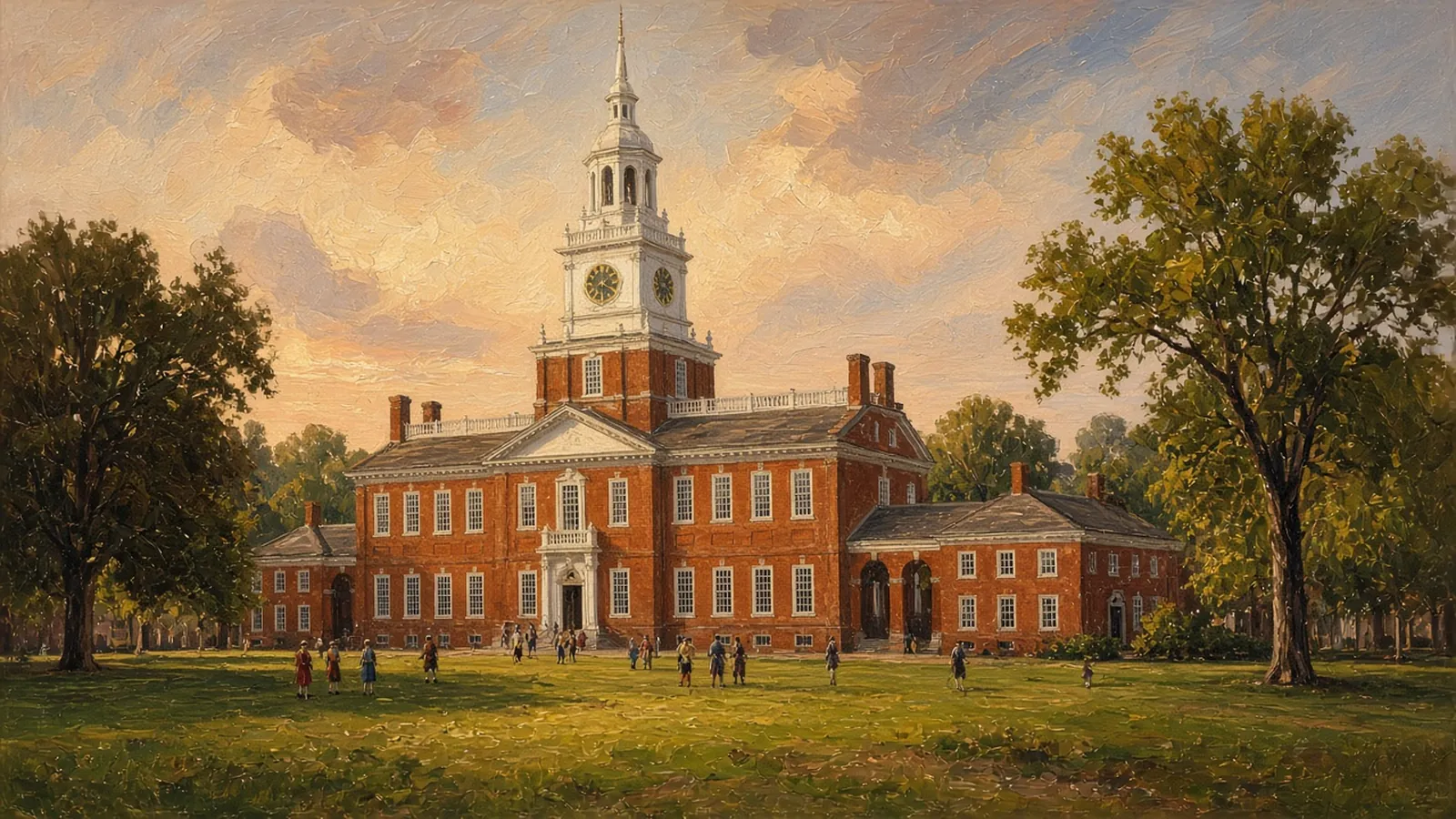 Painterly founding-era scene: The Declaration