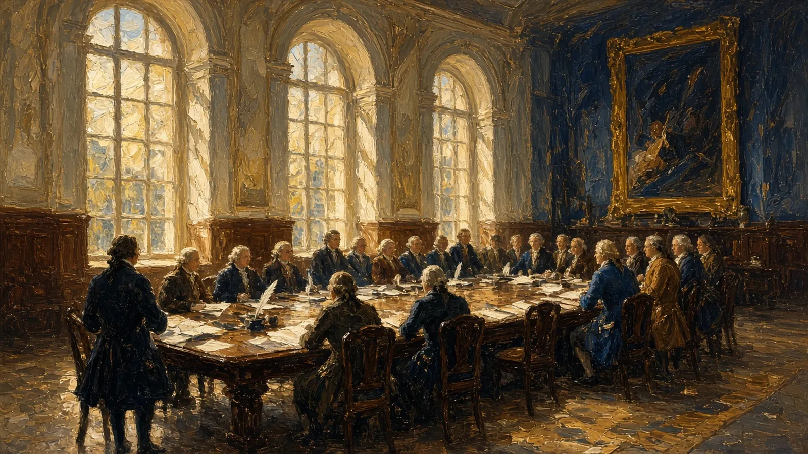 Painterly founding-era scene: The Constitution
